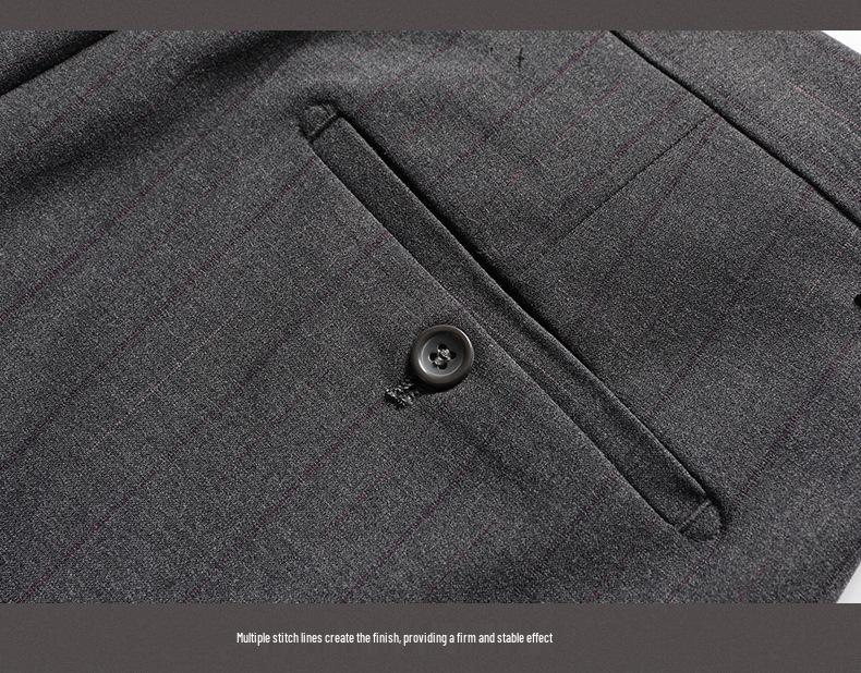 2026 Premium Men's Slim Fit Stripe Suit Set for Business, Wedding, and Formal Wear