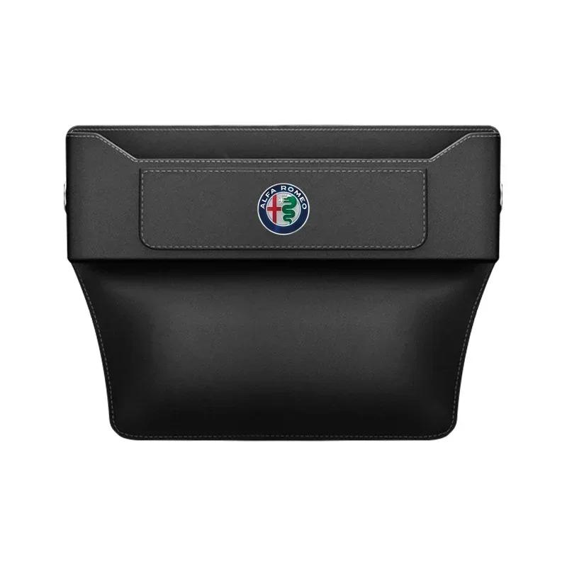 

2026 Hot Alfa Romeo Car Seat Gap Multifunction Leather Organizer Storage For Alfa Romeo Sportiva Giulia Giulietta 159 156 Stelvi чёрный