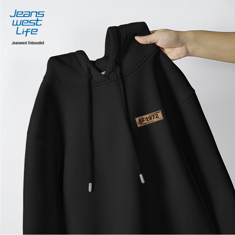 

JEANSWEST LIFE Men s Biker Print Hooded Sweatshirt L