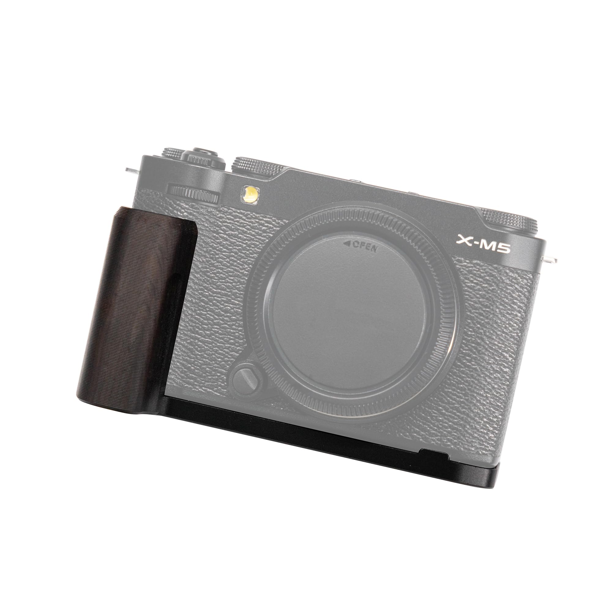 

SIUTATDSH Camera Grip for Fujifilm X-M5 Cameras, with L-Shaped Quick Release Plate, Solid Wood Handle, and Tripod Mount (Ebony Blackboard)