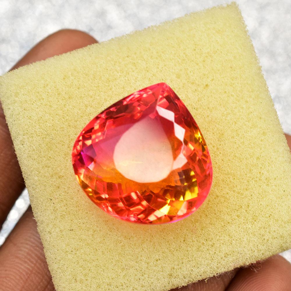 53.05 Ct Bi-Color Tourmaline Natural Pear Excellent Loose Gemstone