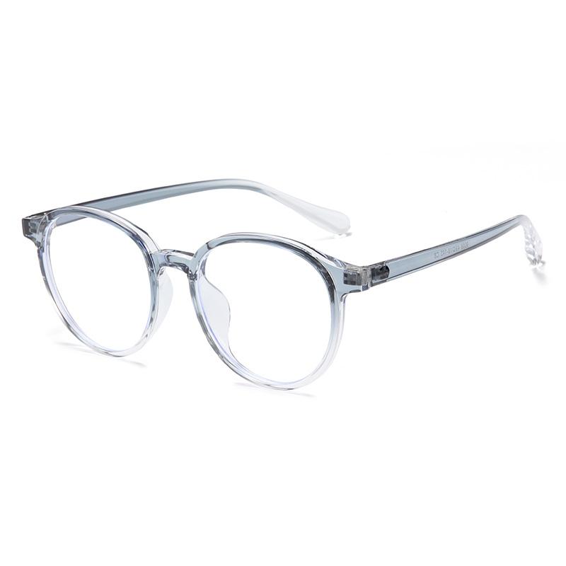 Transparent Blue Frame Blue Light Blocking Round Minus Diopter Glasses Prescription 0 To -6 0 0