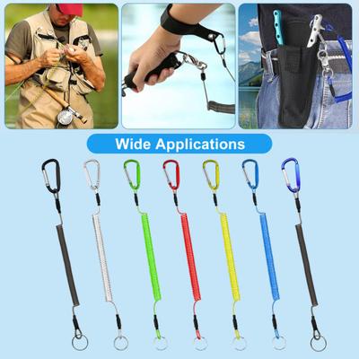 Anti-lost Rope with Carabiner Multifunctional Outdoor Boating Fishing Pliers Tools Lanyard Heavy Duty Retractable Coiled Tether