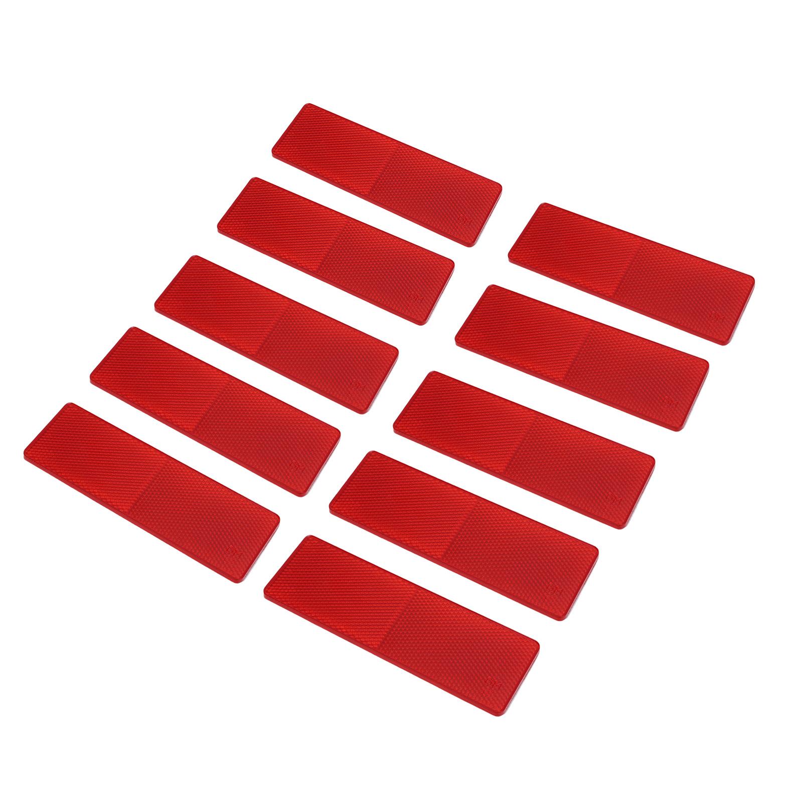 

10 шт. Прямоугольные отражатели 48x148 мм Высокая видимость Самоклеящийся безопасный отражатель для прицепа грузовика трактора лодки красный