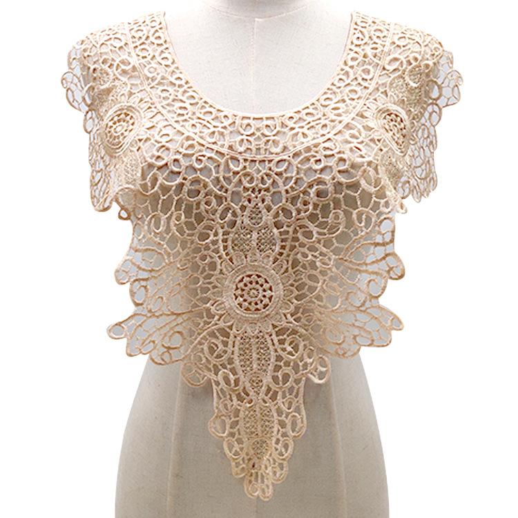 Water-soluble collar, hollow fake collar, embroidered collar DIY lace accessories, polyester silk embroidered corsage