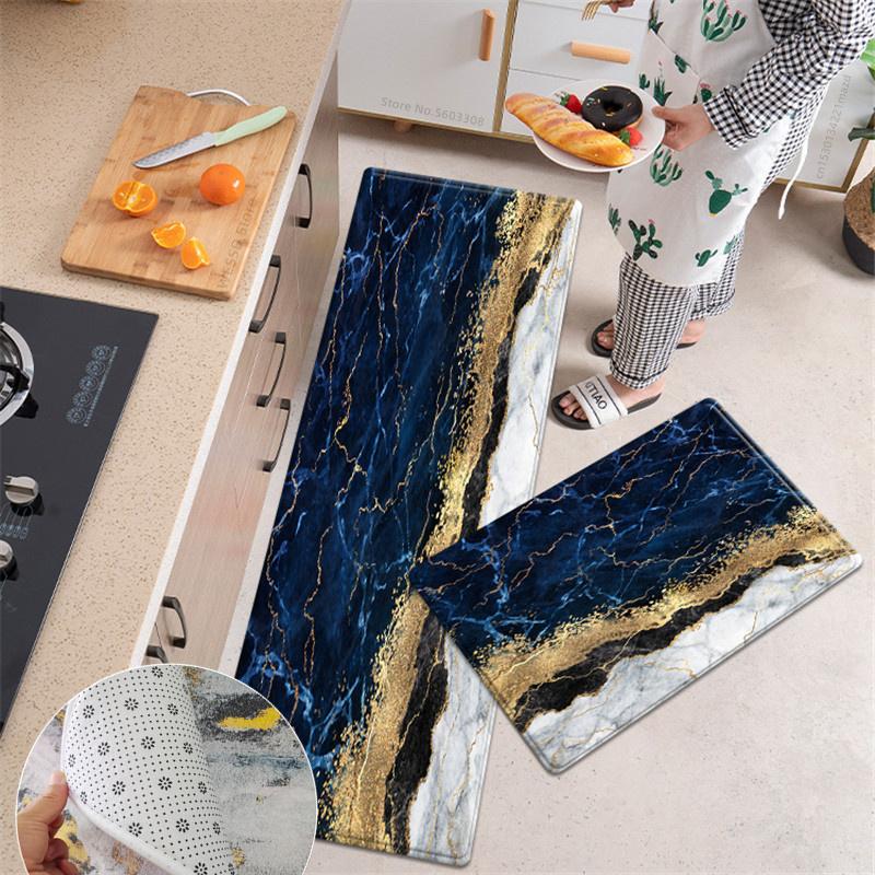 Kolorowy abstrakcyjny marmurowy dywanik aksamitna mata kuchenna i dywanik mata łazienkowa dywanik nocny Ins stylowa modna dekoracja różowy niebieski zielony czarny