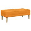 Bench with Cushion Dark Yellow 113 X 57 X 39 Cm Fabric