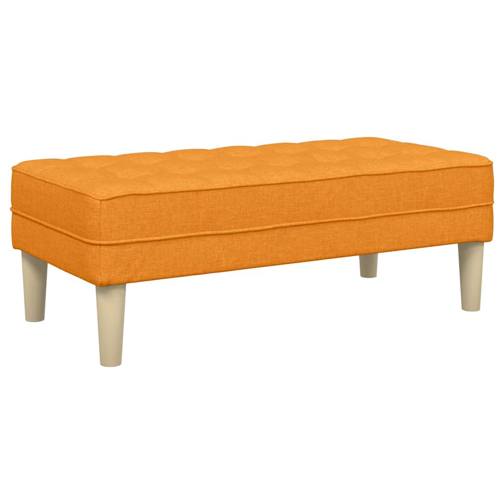 Bench with Cushion Dark Yellow 113 X 57 X 39 Cm Fabric