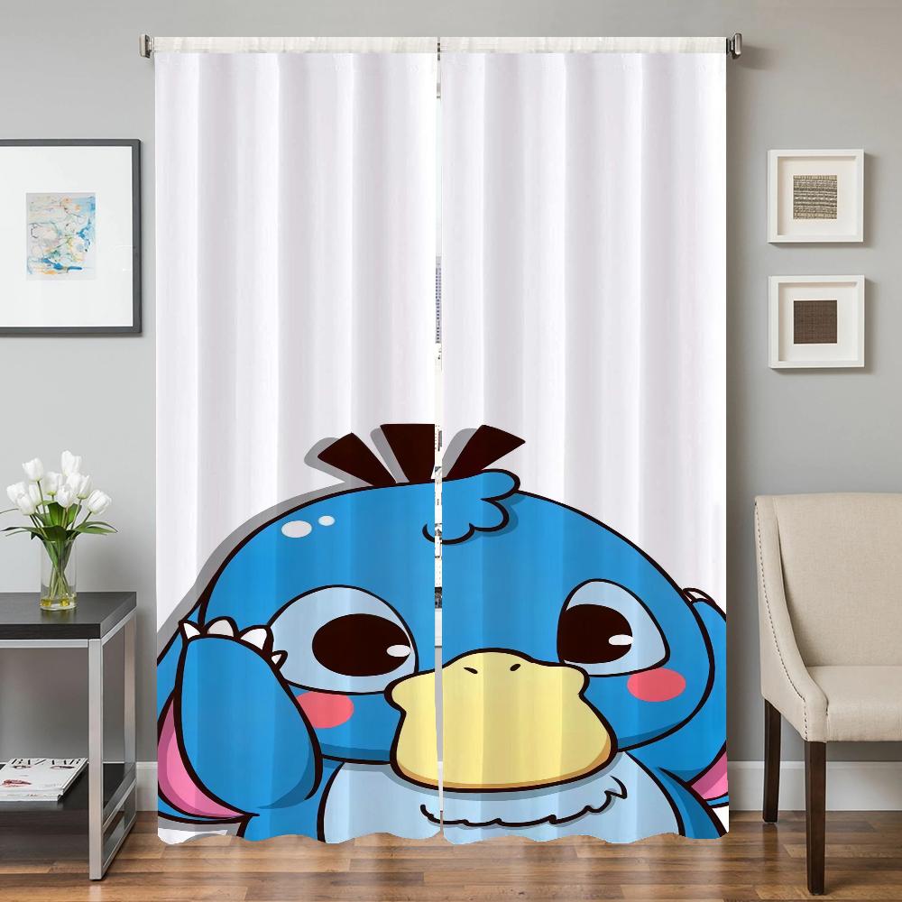 Heiminterieur Küchenvorhänge für Wohnzimmer 2 Stück Verdunklungsvorhänge Türvorhang P-psyduck Raumteiler Schlafzimmerdekoration
