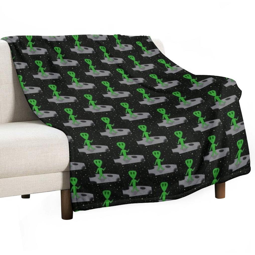 Alien in Space Throw Blanket Flannel Fabric Beach cosplay anime Heavy Blankets