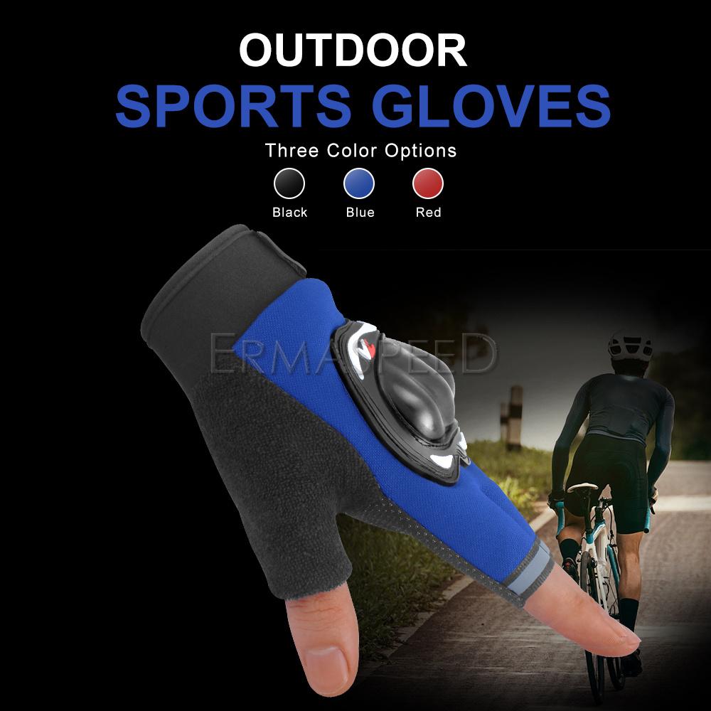 Mănuși de motocicletă fără degete, protecția degetelor de vară, respirabilă, pentru motociclete, curse, echipament de protecție pentru jumătate de deget