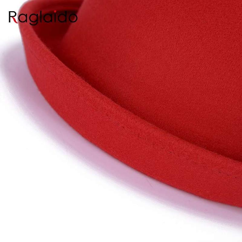 Fedora s kulatou střechou pro ženy Čepice s kulatou střechou Bavlněná čepice Zima Podzim Jaro Dámy Pevná vlna Čepice Fedora LQJ01152