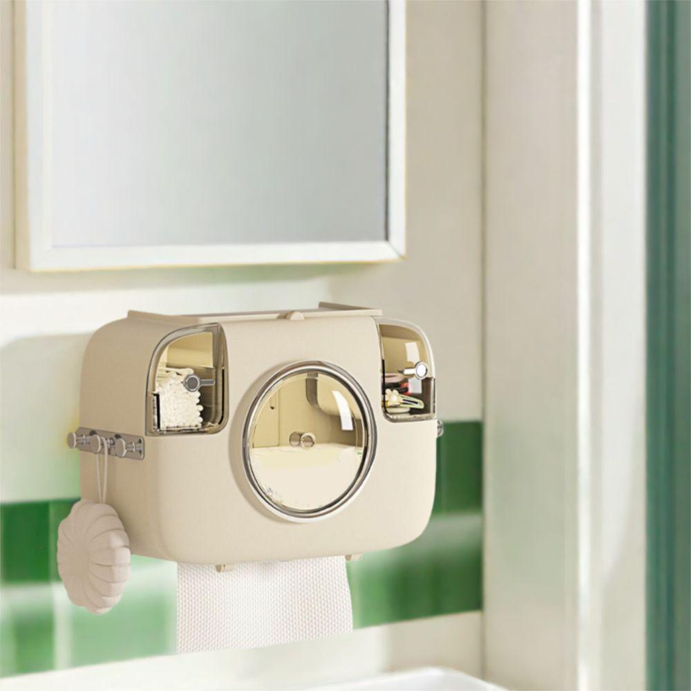 Punch-Free Toilet Paper Holder Plastic Paper Extraction Box Practical Washcloth Organizer for Home