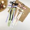 2PCS/Set Long Ribbons Small Bow Ponytail Hair Rope Ties Solid Color Hair Circle Hair Accessories
