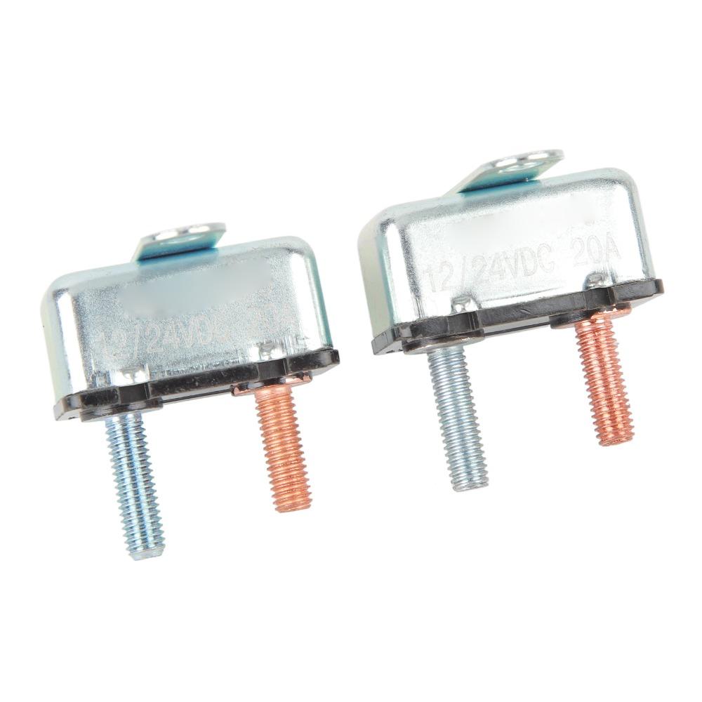2Pcs 20A Automatic Reset Circuit Breaker 12V/24V 12V/ 24V Circuit Breaker  Wide Application