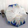 Marble Floral Automatic Folding Umbrella  Simple 8 Rib Design, Bright Cartoon Pattern, Durable Iron Frame, Suitable For Travel, Outdoor, Bea
