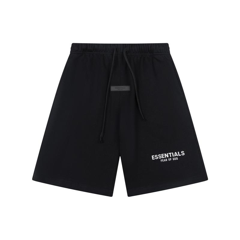 Fear Of God Essentials Letter Print Sweat Shorts Unisex Oversized Cotton Drawstring Elastic Waist Casual Sports Knee Length Streetwear Shorts S