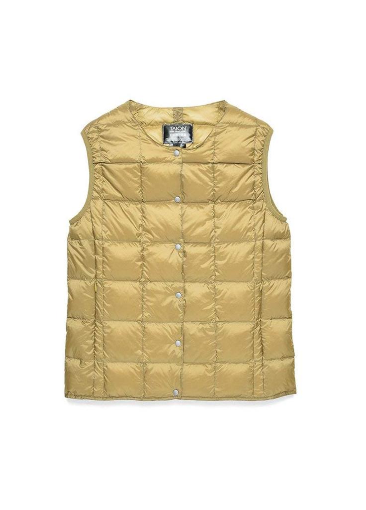 Inner Daunen Rundhals Knopf Inner Daunenweste [TAION Offiziell] Damen (TAION-W004) (Marineblau, L)