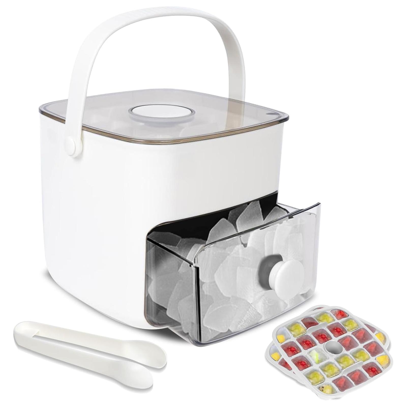 

48 Grid Pressure Large Capacity Ice Maker Easy To Move Food Grade Portable Handle ForIce Cube Mold green белый