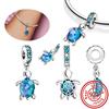 Fit Original Pantaro Charms Bracelet DIY Zircon 925 copper Blue Angel Wings Feathers Crown Star Moon Sun Clip Heart Shiny Beads