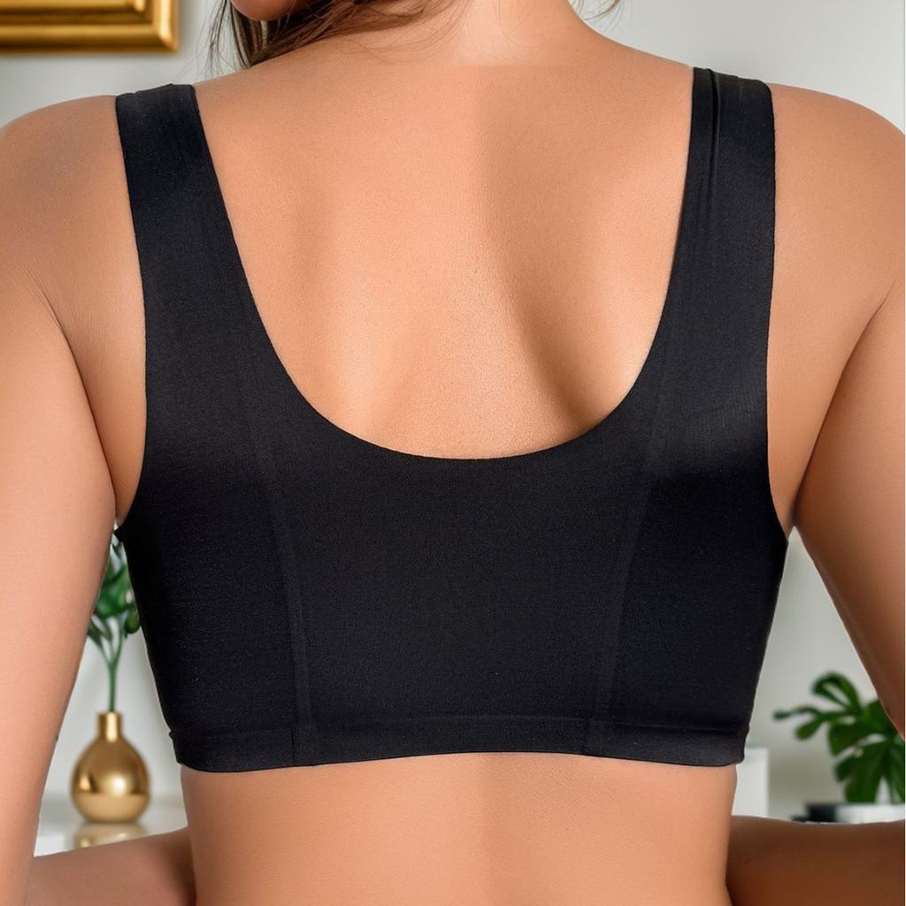 Nahtloser Rücken Dünner Sport-BH für Damen Vordere Schnalle Ohne Stahlring Push-up Sexy Spitzen-BH