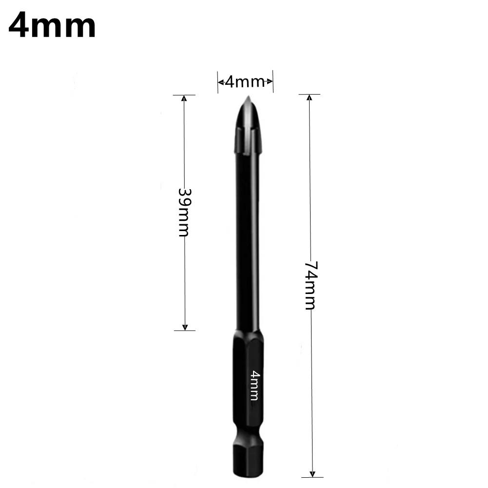 Cross Hexagonal Ceramic Tile Drill Bit Glass Ceramic Concrete Hole Opener Alloy Triangular Drill Bit Size 3/4/5/6/7/8/10/12mm