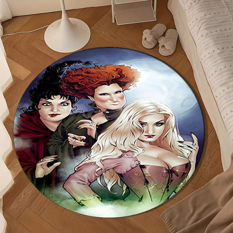 Pocus Halloween Magic Round Mat, Anti-slip Circle Carpet Chair Rug For livingroom,Bedroom, Doormat Home Decor Gift Christmas Gifts
