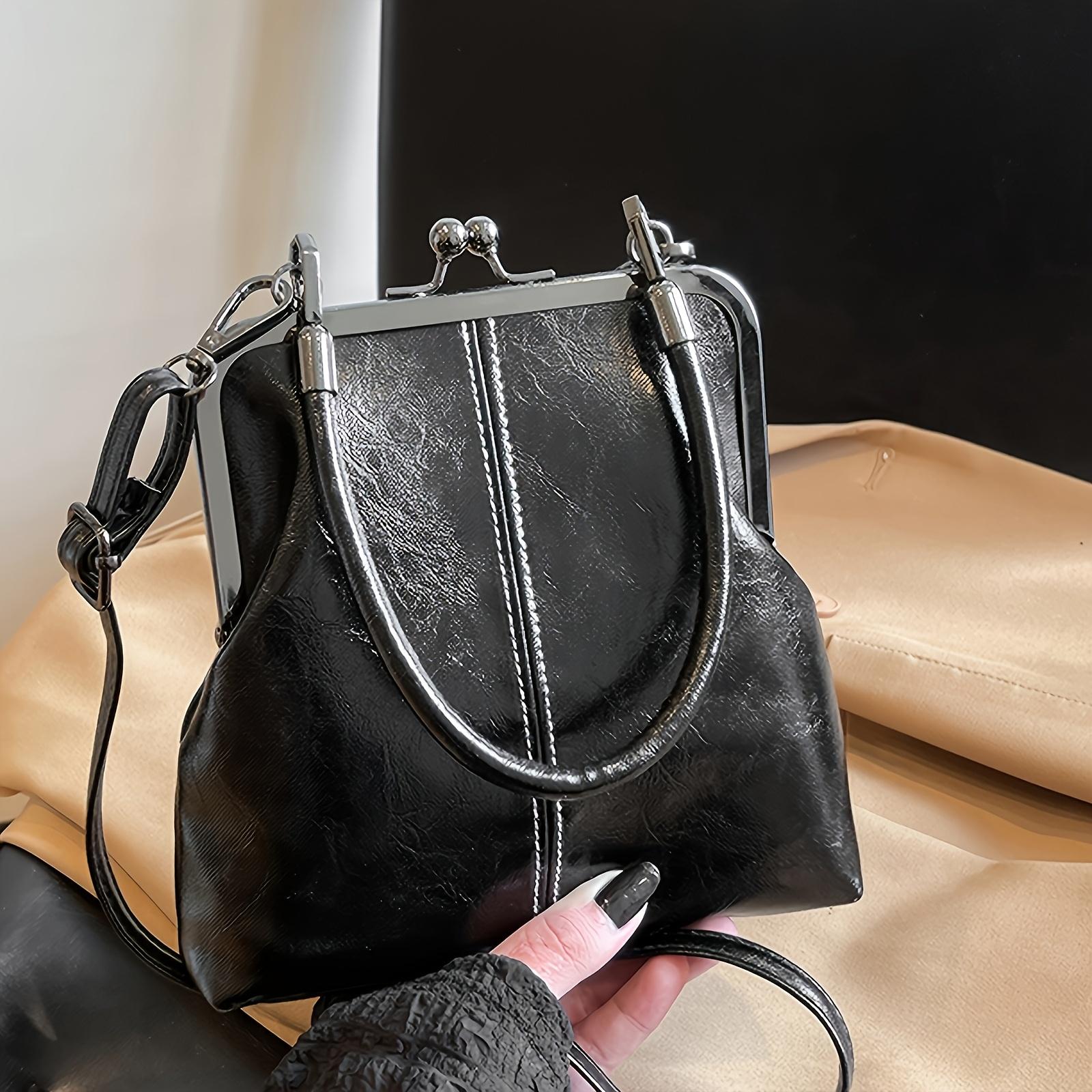 

Elegant Faux Leather Handbag Vintage-Style Elegant Faux Leather Handbag Large Capacity Wallet