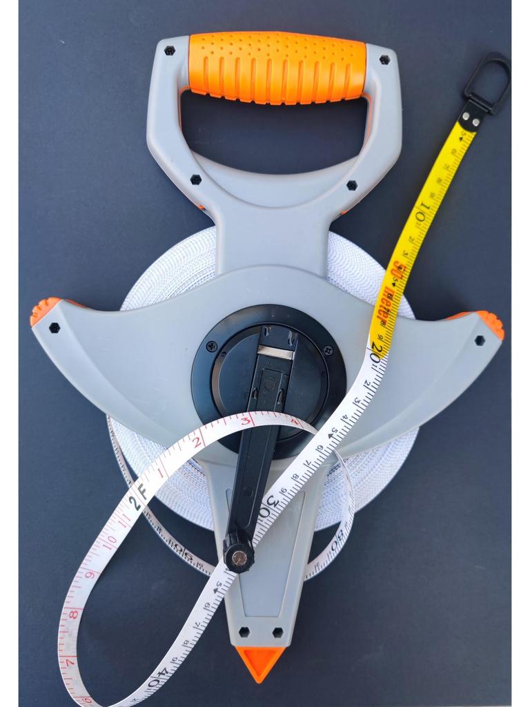 50m Handheld Nylon & Stainless Steel Fiber Tape Measure Ruler
