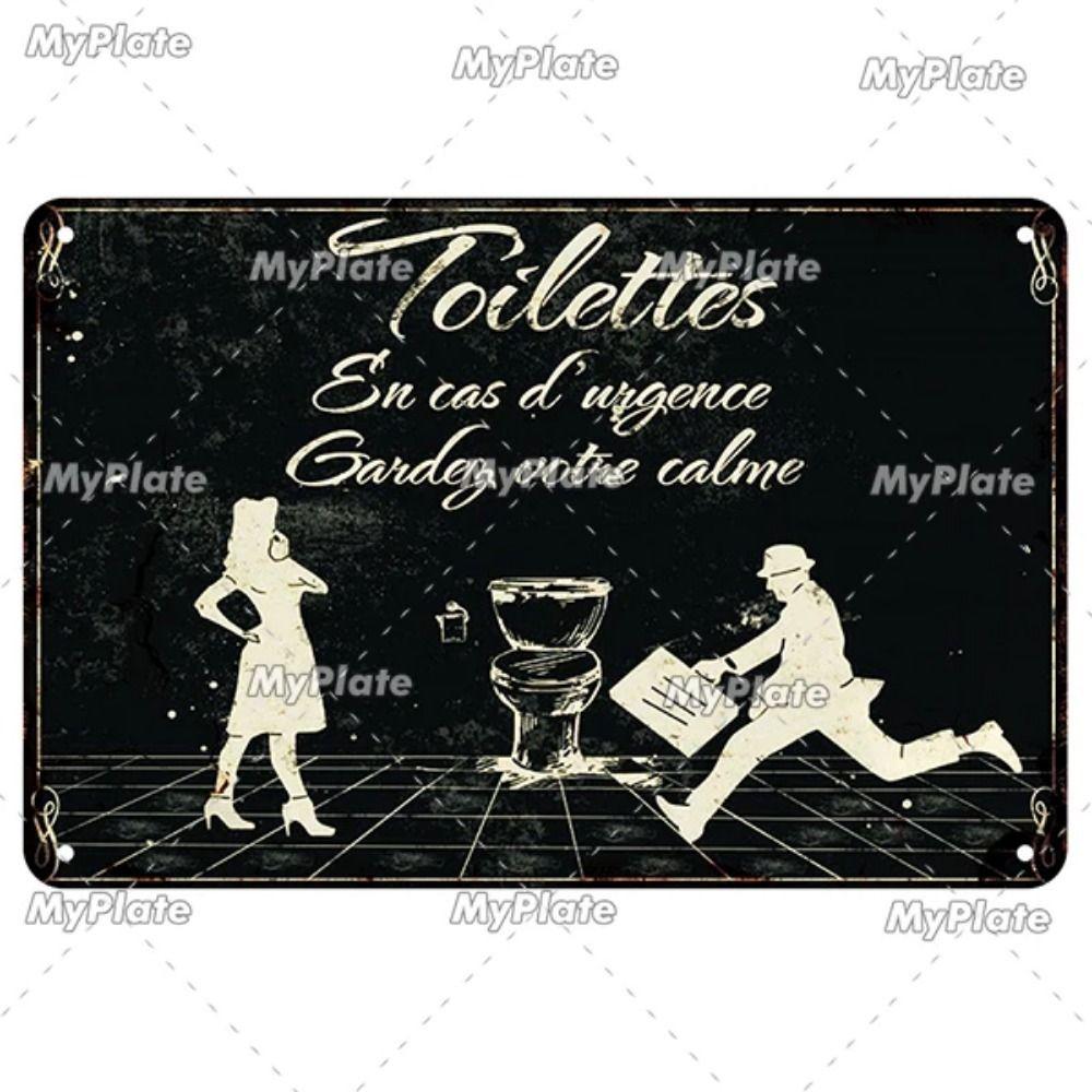 Vintage Metal Sign with Famous French Proverbs Iron Plate Retro Home Decor Gift