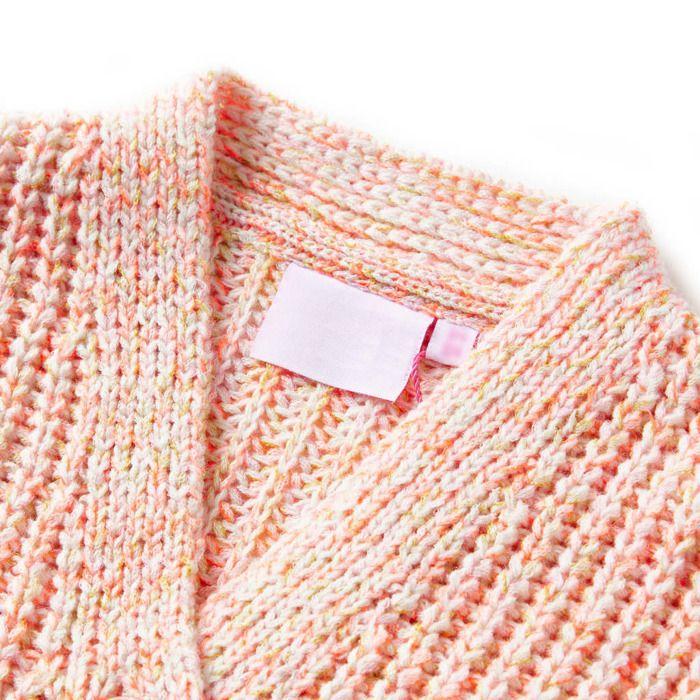 Cardigan enfant - vidaXL - Modèle 116 - Col V - Manches longues - Rose mélangé