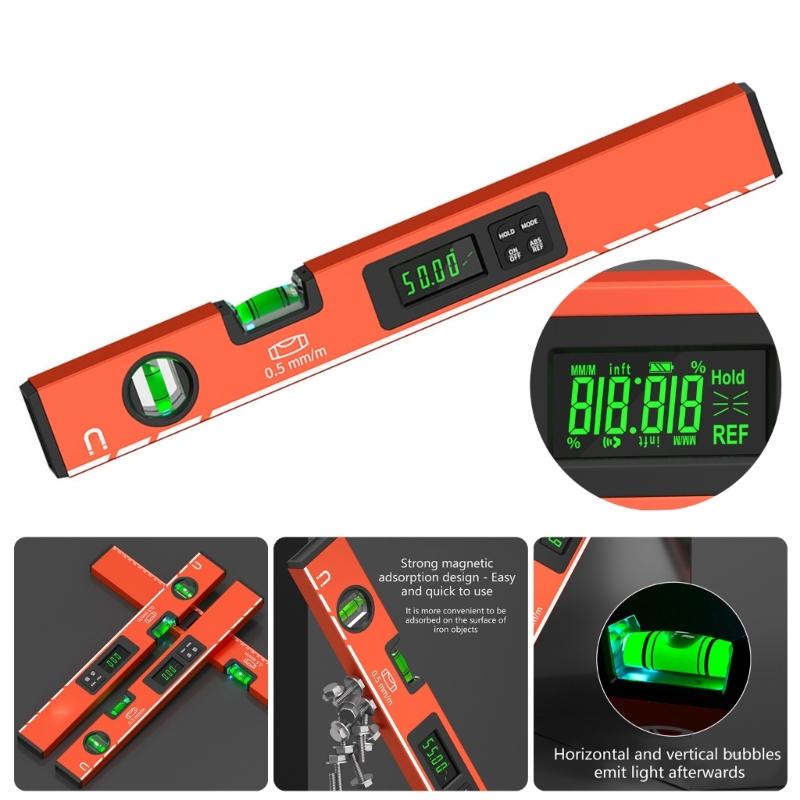 Precisions Digital Level Ruler,Magnetic Level Ruler,Aluminum Spirit Bubble Level Gauges Level Protractor