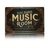 1pc Vintage Metal Wall Art Sign 8x12 Inch Personalized Name Decor for Music Room Studio