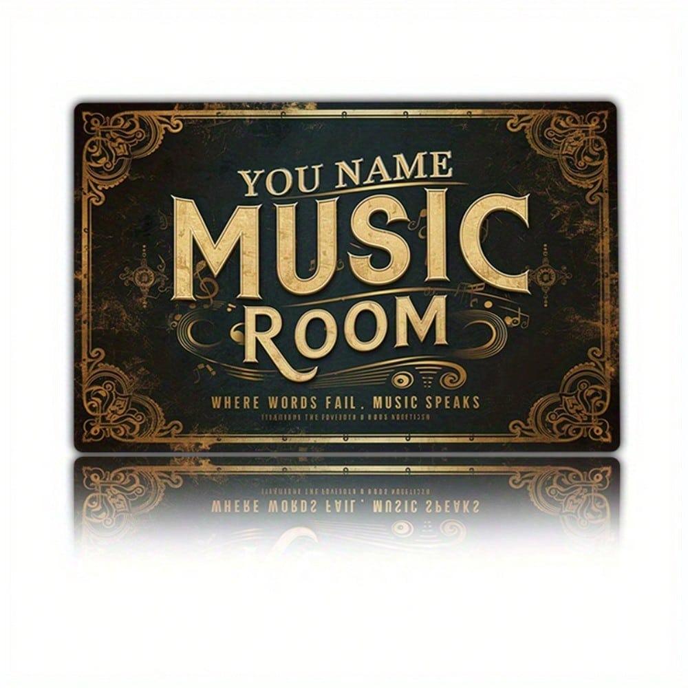 1pc Vintage Metal Wall Art Sign 8x12 Inch Personalized Name Decor for Music Room Studio