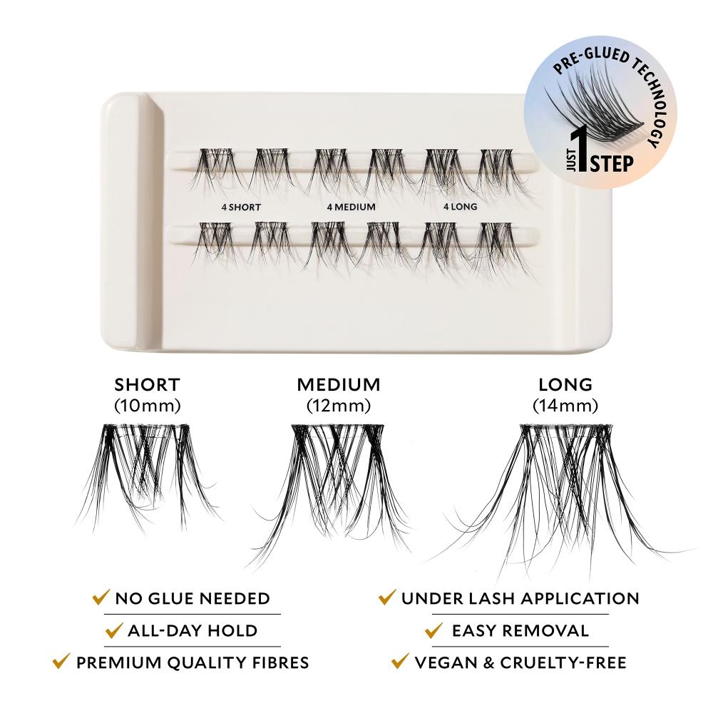 Velour Lashes Velour Xtensions Selbstklebende, weiche Wimpernbüschel