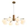 Japanese Style Cream Wood Grain 3-Head Cotton Pendant Lamp