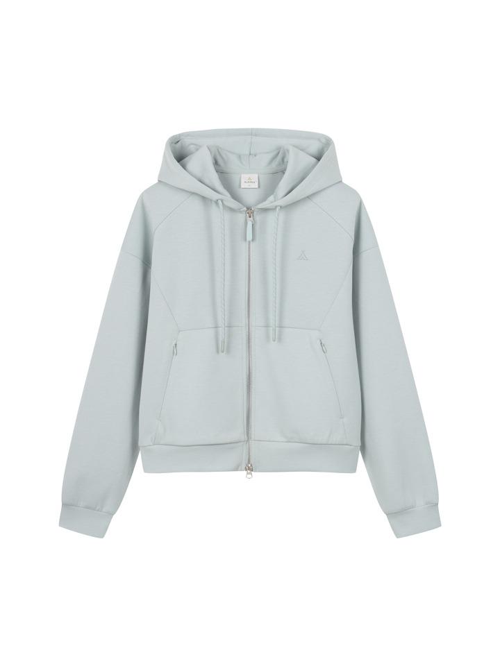 Allaeseuka Women'S Scuba Crop Two-Way Zip-Up Hoodie_Pag2Tc2350