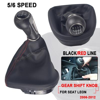 Hot Sell MT 5/6 Speed Car Gear Shift Shifter Knob Lever With Dust-Proof Cover For Seat Leon 2006 2007 2008 2009 2010 2011 2012