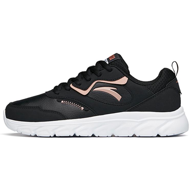 New Anta Shock Absorbers Slip Resistant Abrasion Resistant Low Top Running Shoes Women's Black Pink 922145573-4