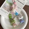 Cute Frog Pig Cat Pendant Keychain For Women Simple Design Phone Rope Chain Lovely Animal Bag Car Keyring Young Girls