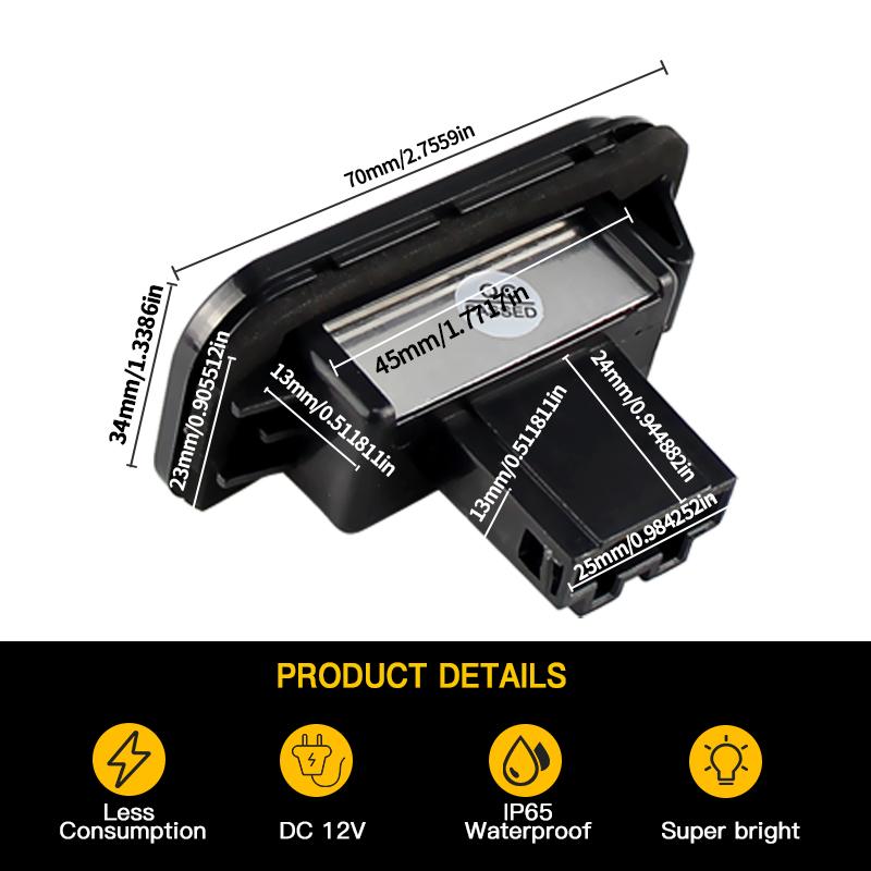 2PCS White Bright 12V 6000K LED License Plate Light For Mercedes Benz 1 W209 C209 coupe 2002-2009 SL R230 convertible