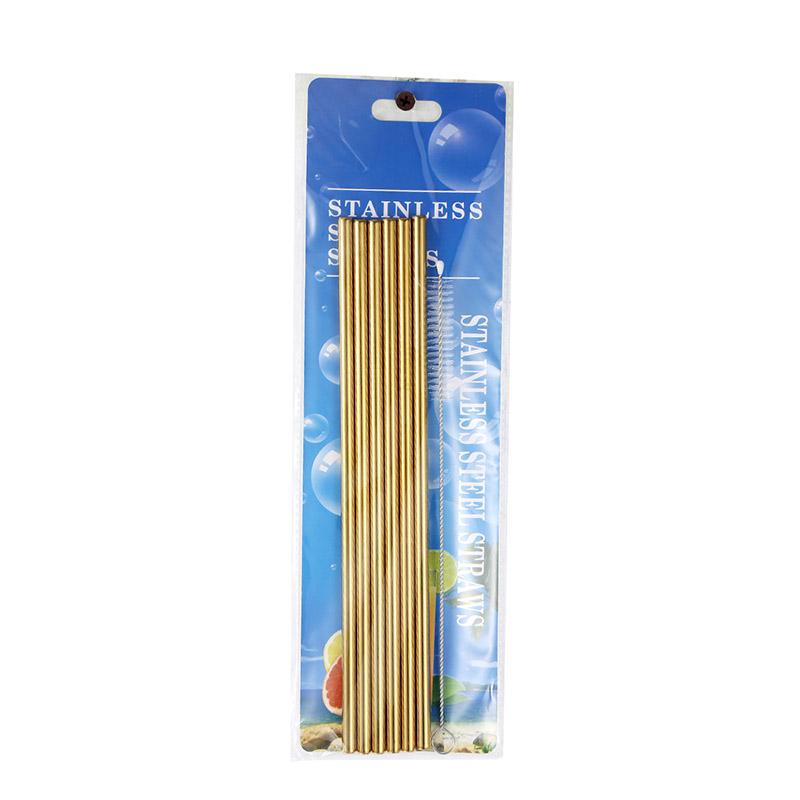 6pcs Metal Reusable 304 Stainless Steel Straws Straight Bent Drinking Straw With Case Cleaning Brush Set Party Bar accessory