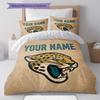 Personalisierter Name, Jacksonville Jaguars Muster Bettwäsche Heimdekoration Geburtstagsgeschenk ( 1 Bettbezug + 2 Kissenbezüge, ohne Füllung),Fanartikel.