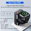 Oatsbasf 4-in-1 Protable Fast Charging Watch Wireless Charger Adapter for iWatch Samsung Watch US/UK/EU Plug Magnetic Adapter