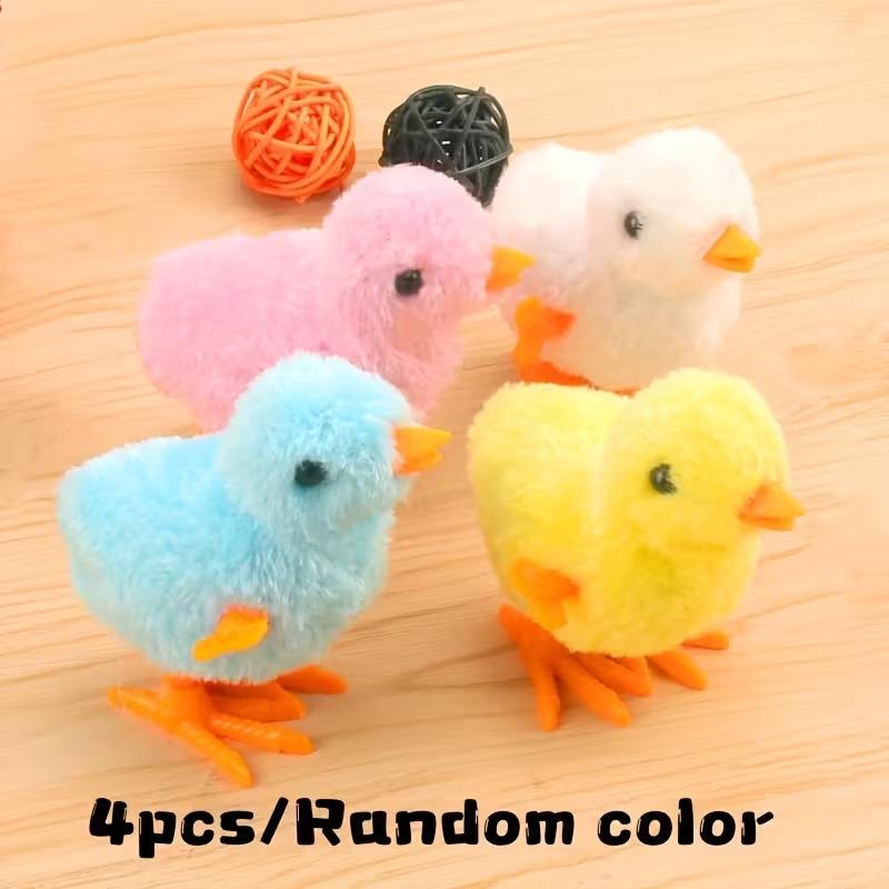 

4pcs Wind-Up Interactive Plastic Chick Toys Kids Happy Easter Birthday Party Favors Goodie Bag Basket Filler No Batteries Needed