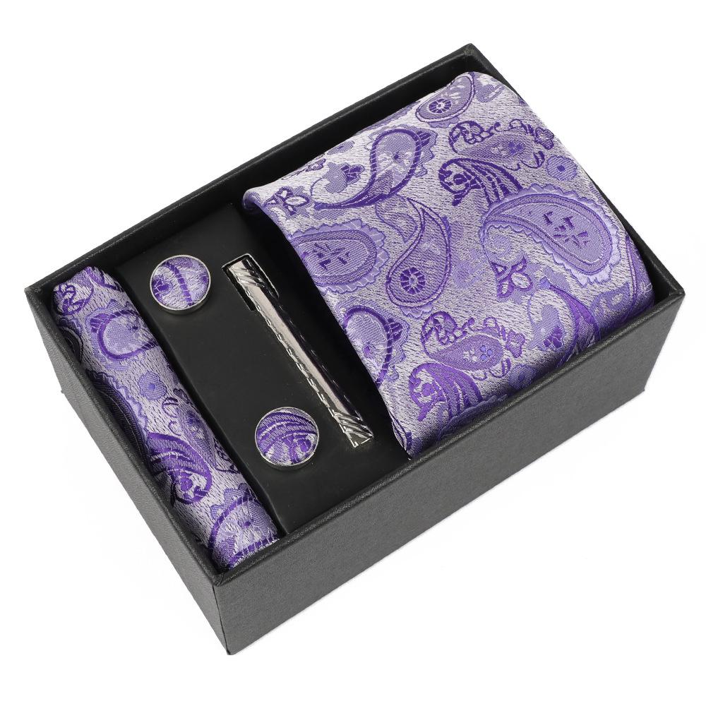 Heren Paisley Jacquard Stropdas met Cadeaubox - Elegante 8CM Cashew Design
