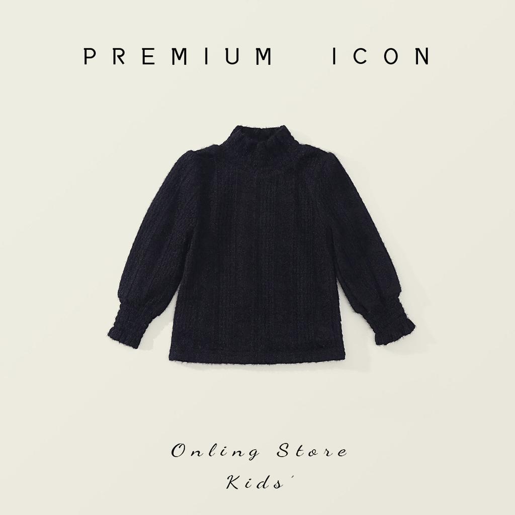 Children's Fleece-Lined High-Neck Base Shirt Winter New Style Girls' Korean Version Lace Long-Sleeve Thickened Top