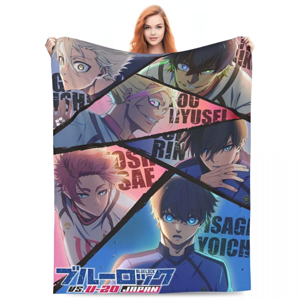 Oliver Aiku Blankets Manga Anime Blue Lock Flannel Awesome Warm Throw Blankets for Bedding Lounge Decoration