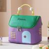 Cute House Shaped Cosmetic Bag Stain Resistant Foldable Space-Saving Makeup Organizer for Travel Home Storage