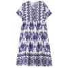 Elegant Women's Dress Summer Vintage Clothes Loose Short Sleeve Plus Size Casual Long Dresses